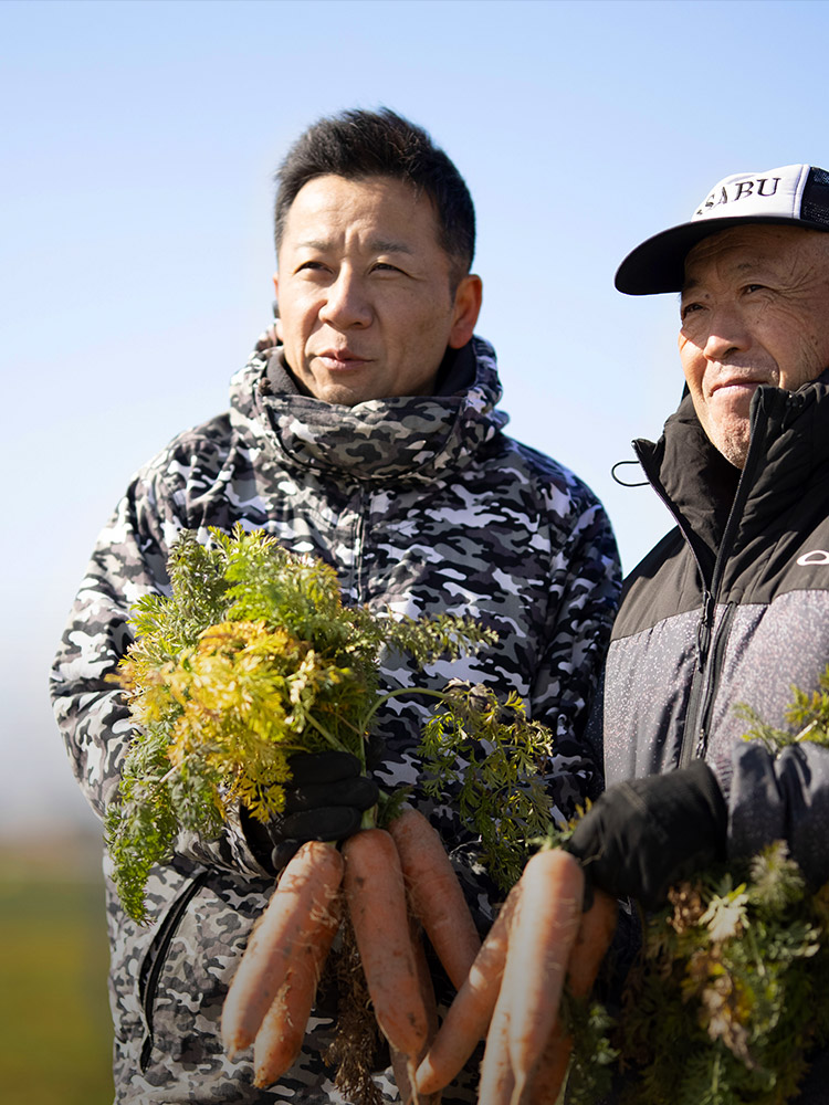 野菜を持つシーン